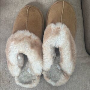 Target Tan Plush Lined Slippers